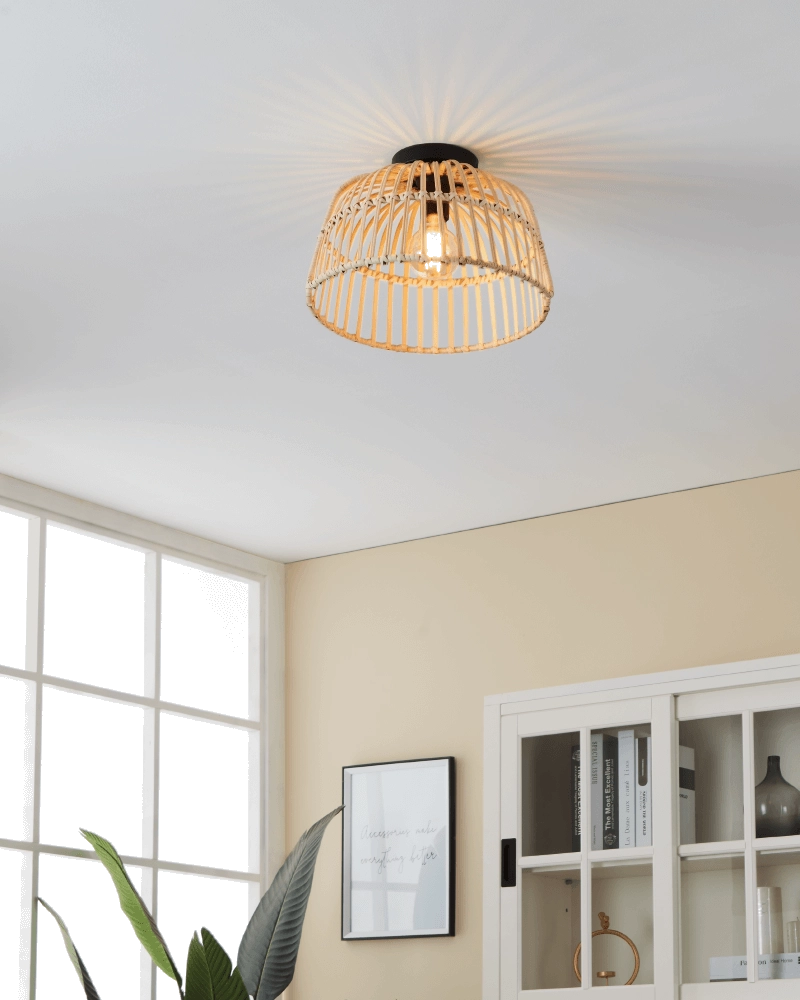 Rattan ceiling lamp Glyneath Ø 37.5cm Eglo 9002759438722
