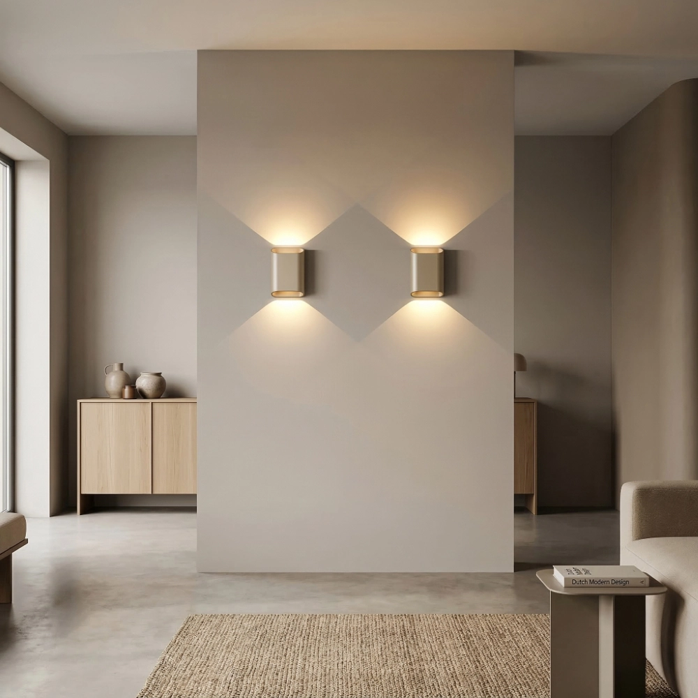 Design wall lamp Diaz-S Dim to warm champagne Artdelight 8720701103788