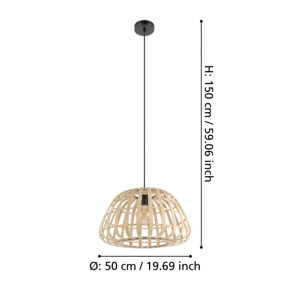 Rattan hanging lamp Montezuelo Ø 50cm Stars of Light 9008606240500