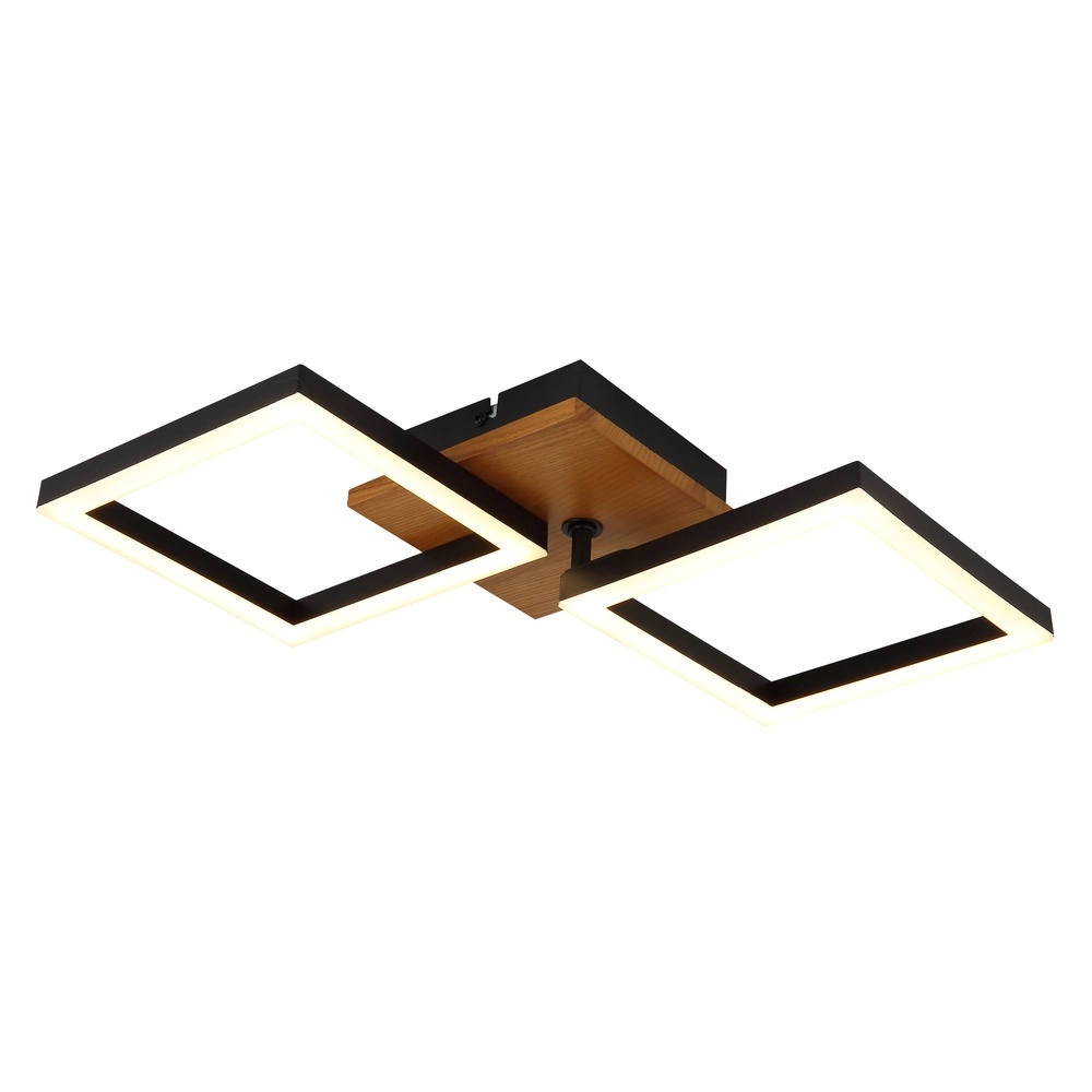 Design ceiling lamp Kerry black with wood look