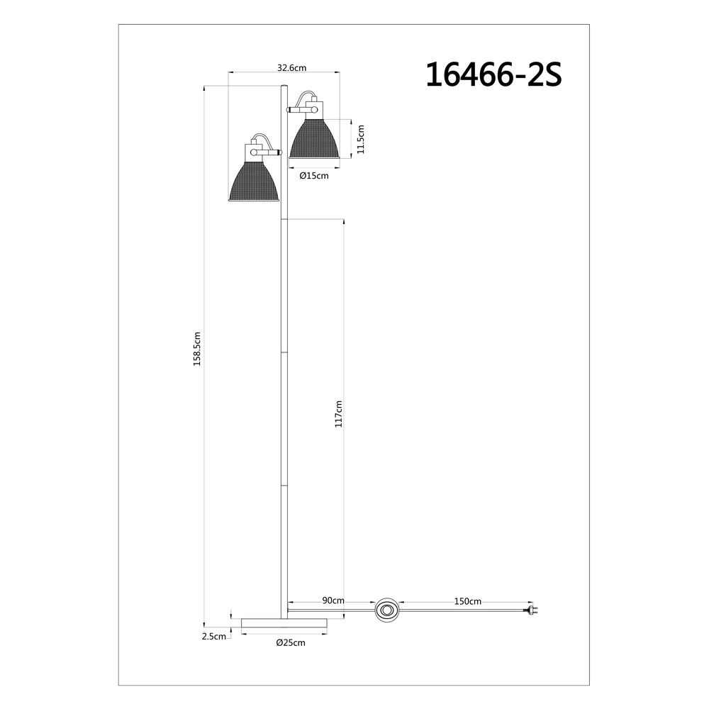 Floor lamp Lyndon White with rattan Globo 9007371580903
