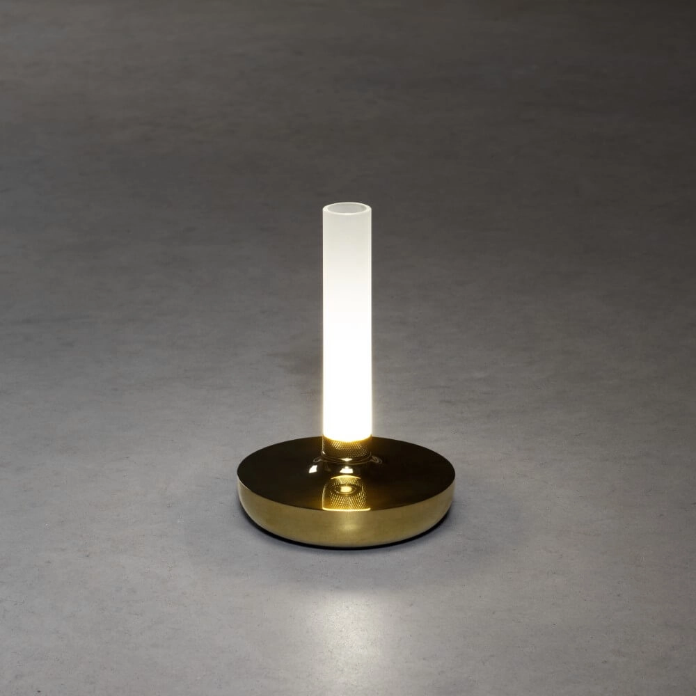 Rechargeable table lamp Biarritz brass KonstSmide 7318308278032