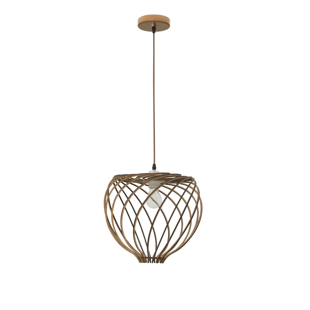 Wooden pendant lamp Adana Ø 35cm Lyora 5212017424952