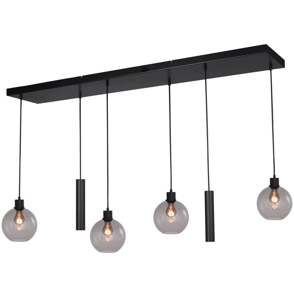 Hanging lamp Lazise 4x Ø 20cm and 2x GU10 black