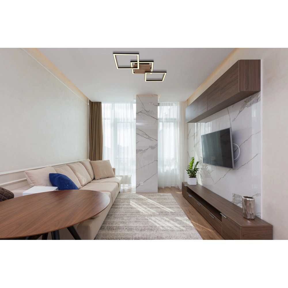 Design ceiling lamp Kaden black with wood look Globo 9007371468324