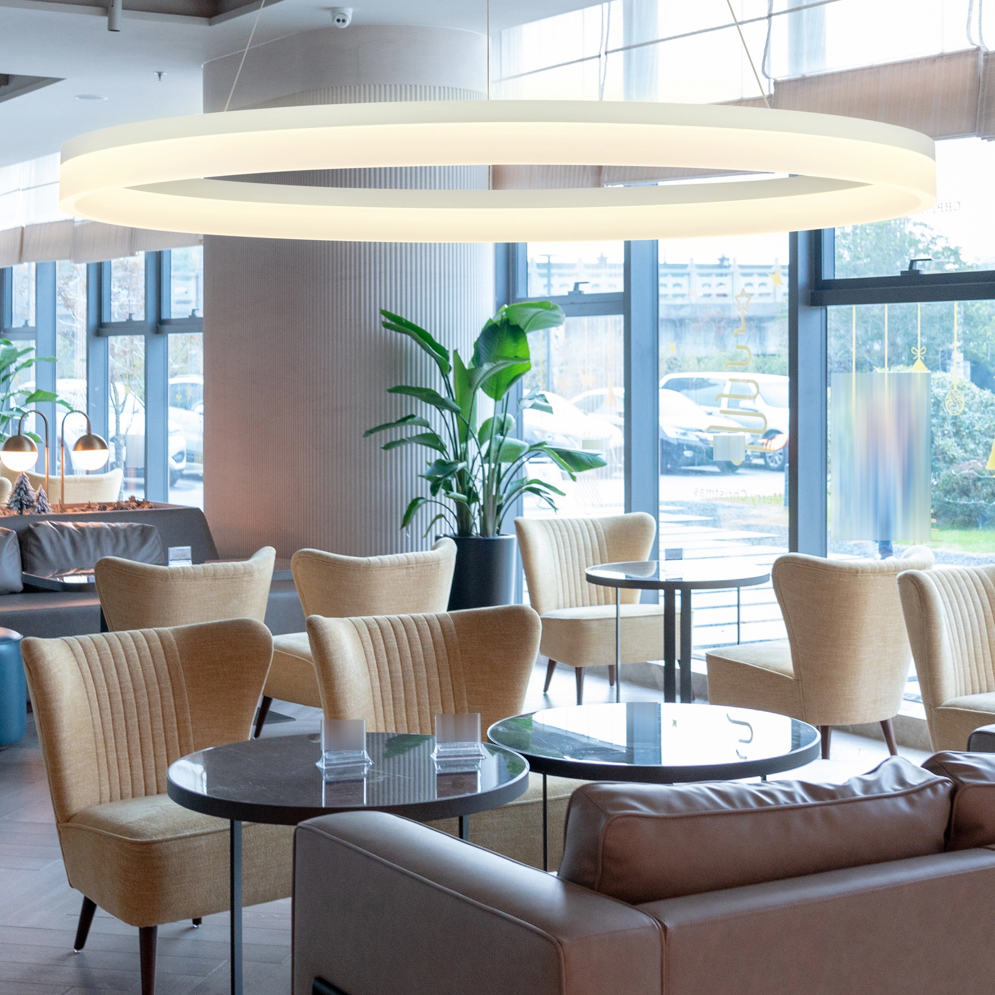 Sleek pendant lamp Ara Ø 150cm white Lyora 5053423307893