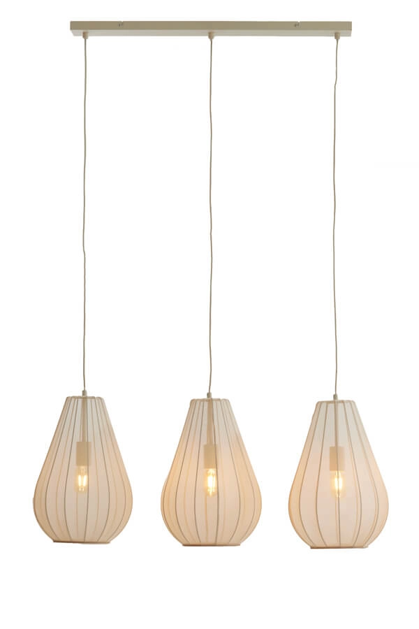 Japandi pendant lamp Itela 3-light cream 80cm
