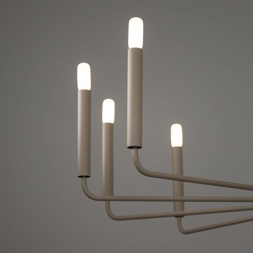 Modern chandelier Orto sand brown Ø 103cm