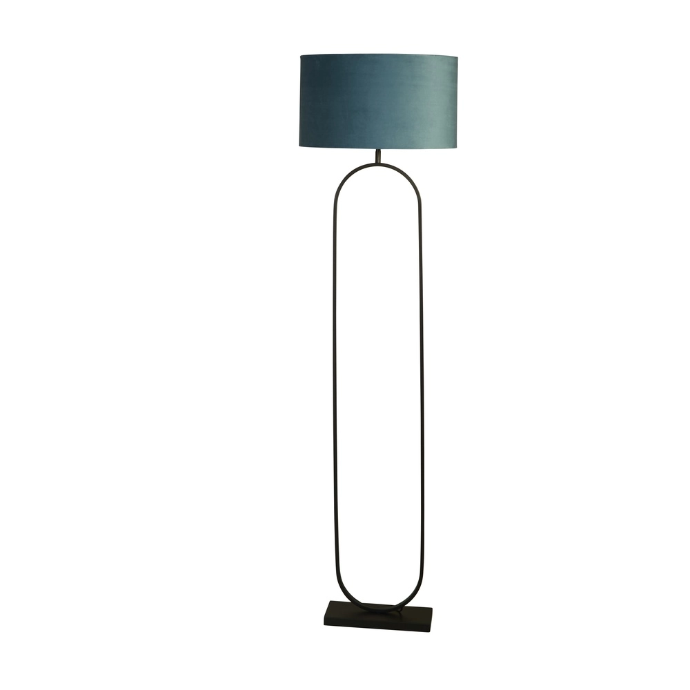 Floor lamp Modish black with green blue hood