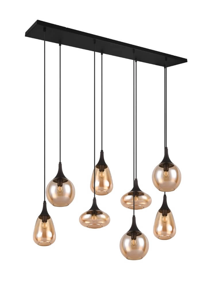 8-light pendant lamp Lumina with amber glass Trio 4017807577679