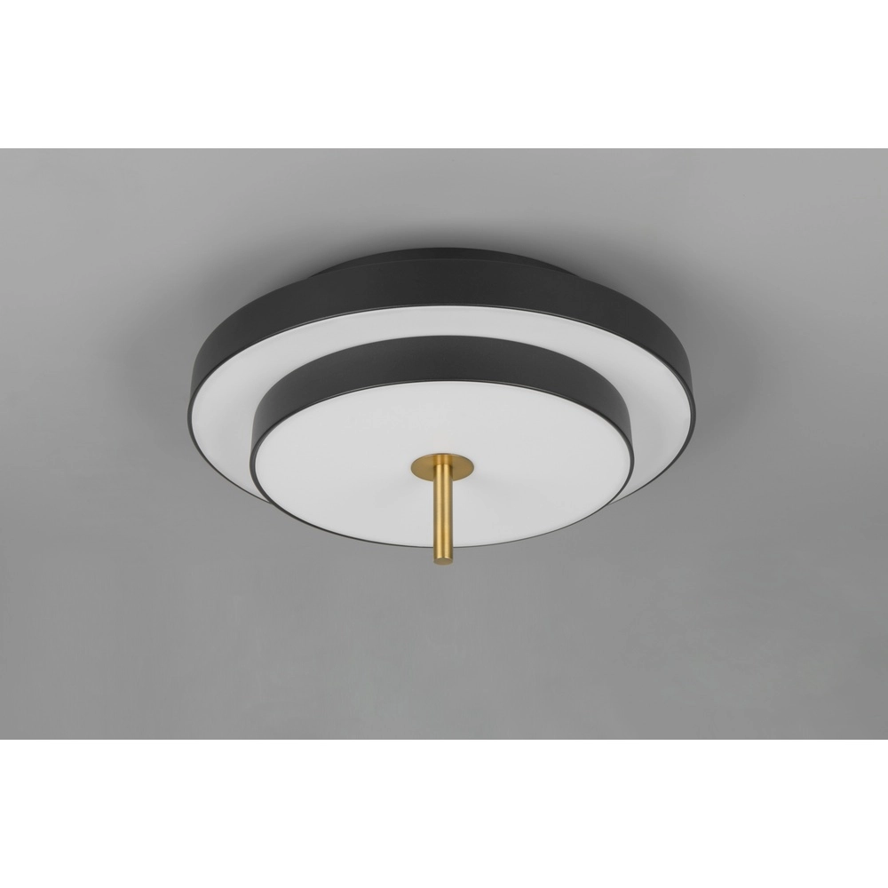 Modern ceiling lamp Keaton black with gold Ø 40cm Trio 4017807653687