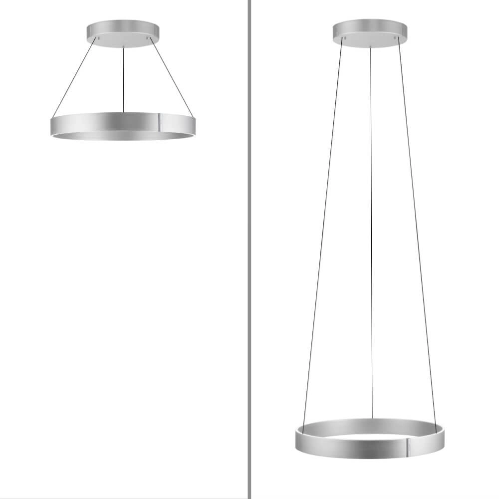 Round hanging lamp Pure E-Clipse aluminum Ø 70cm Paul Neuhaus 4012248372364