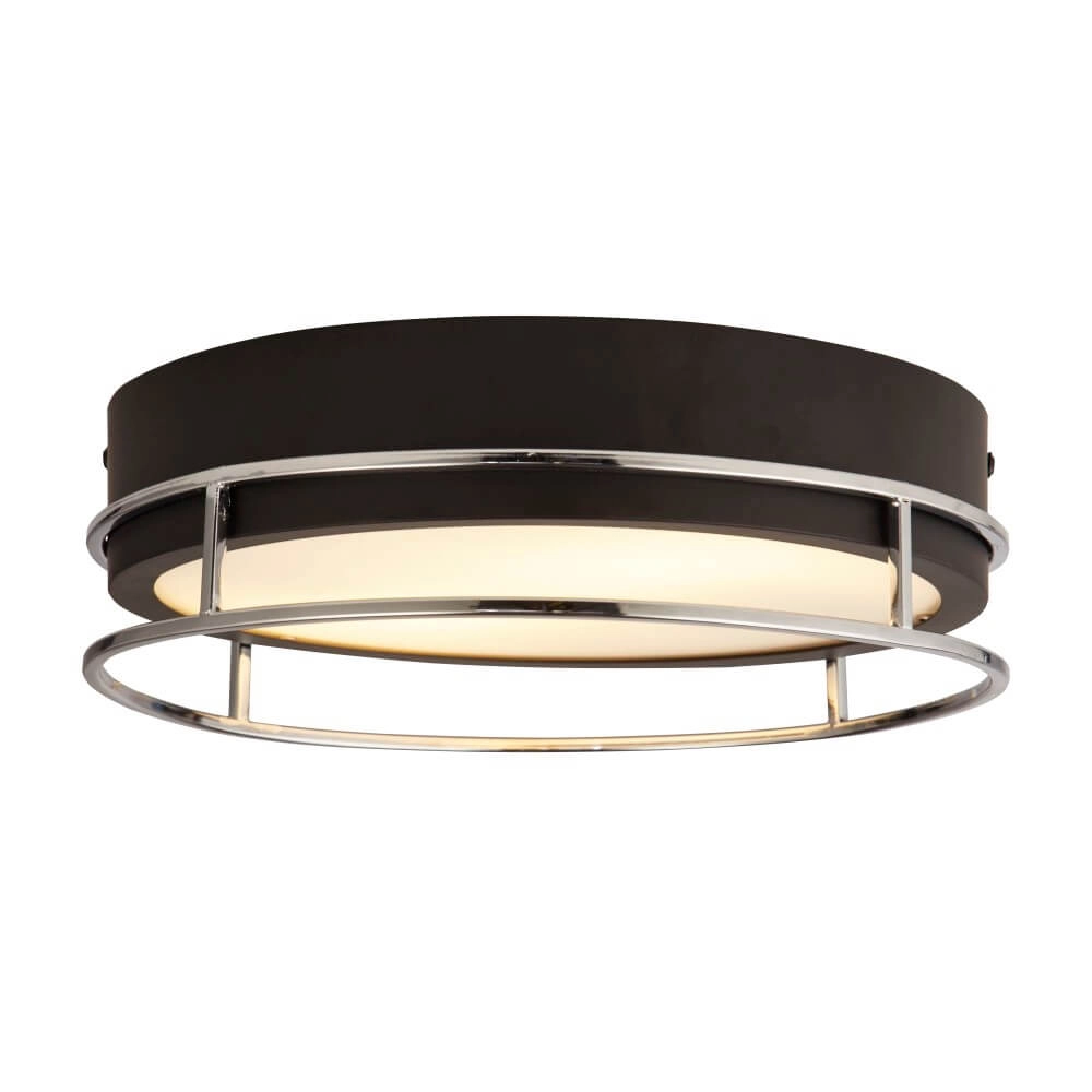 Design ceiling lamp Pheonix Ø 30cm black with silver Searchlight 5053423251004