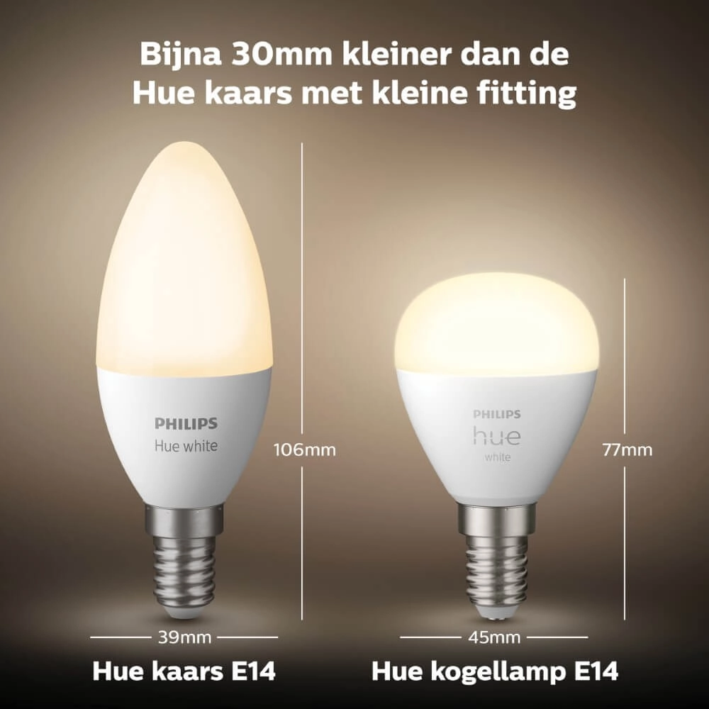 Light source ball Hue - E14 - 6W - White set of 2 Philips 8719514356771