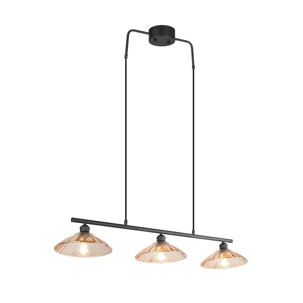 Classic pendant lamp Eluna 3-light black Trio 4017807682502