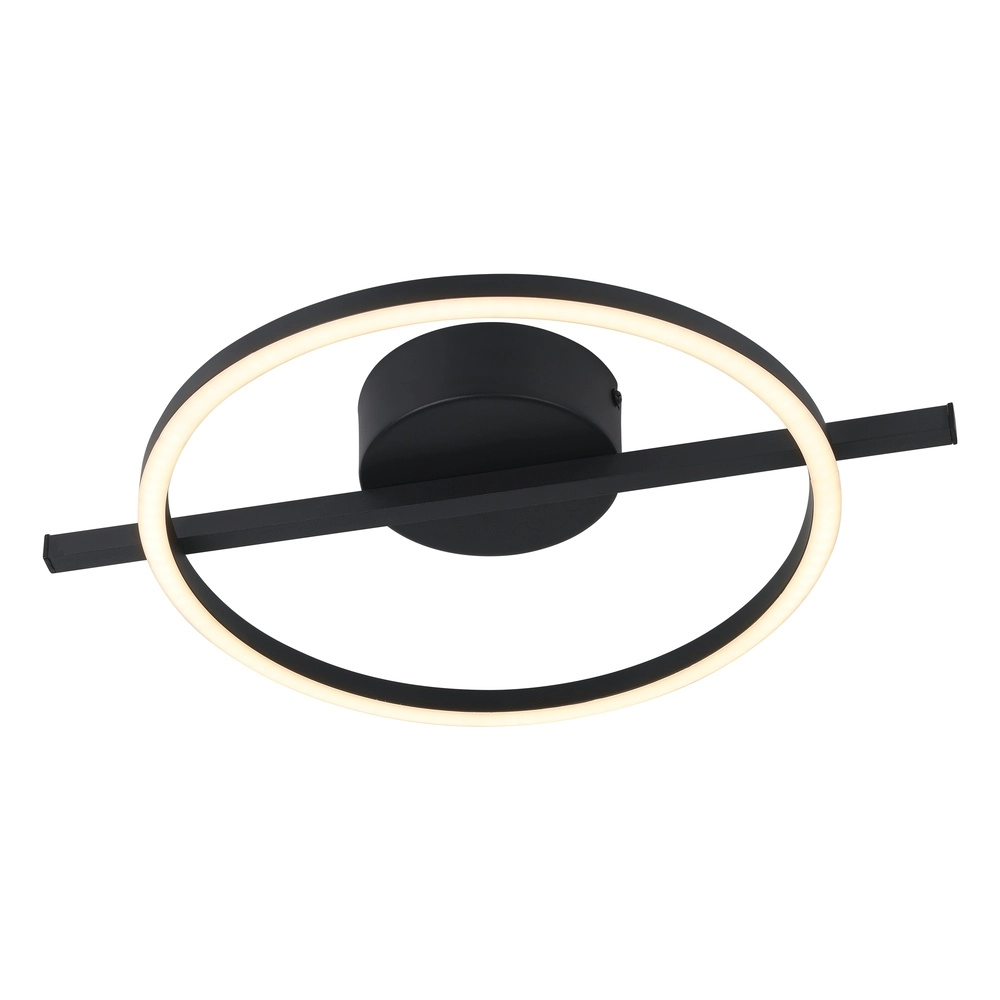 Led ceiling light Amandolo with remote control - black - round