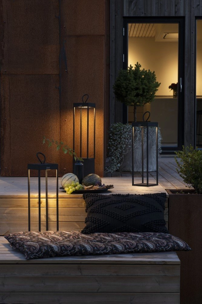 Black Patio Lamp Ravello Rechargeable KonstSmide 7318307812756