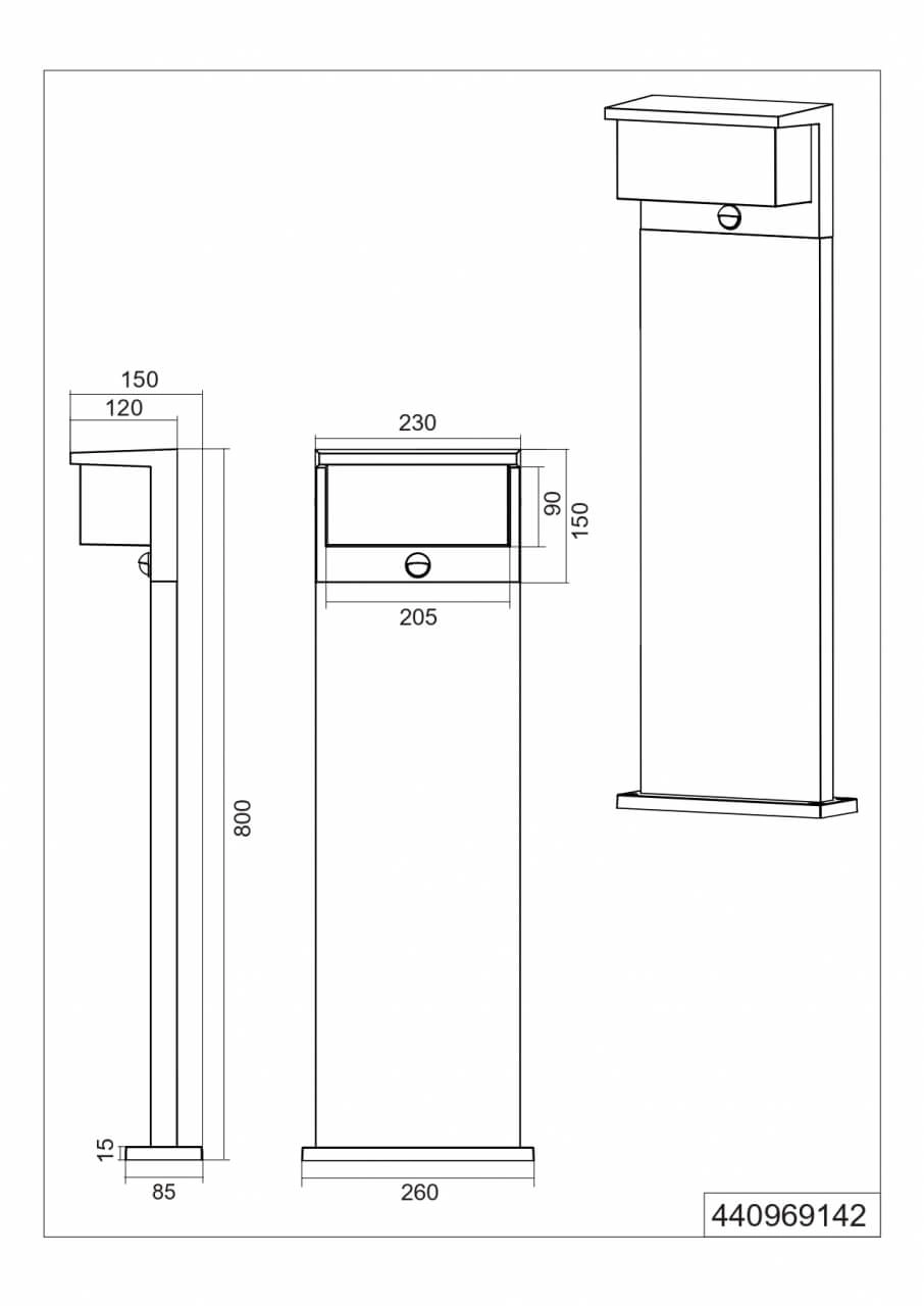 Standing lamp Nestos anthracite 80cm Trio 4017807564020