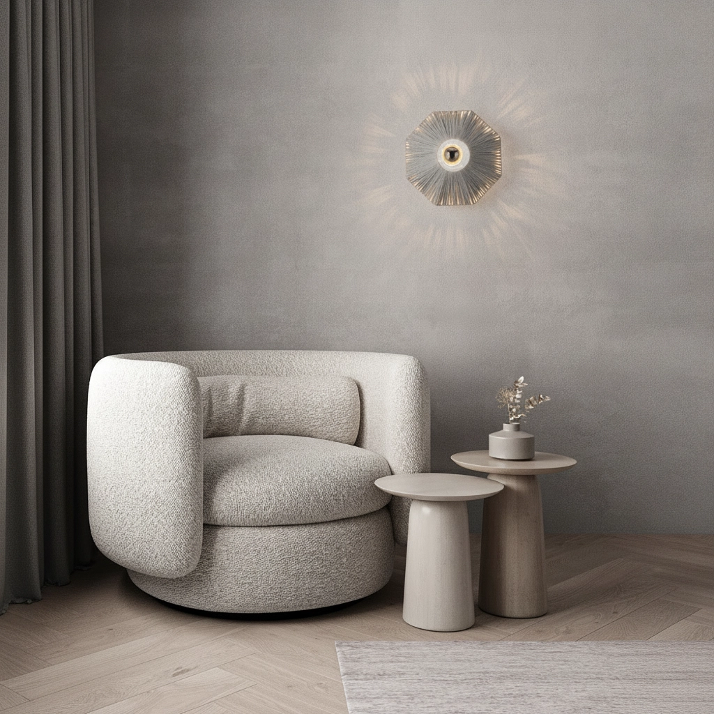 Wall lamp Elvio grey Ø 30cm