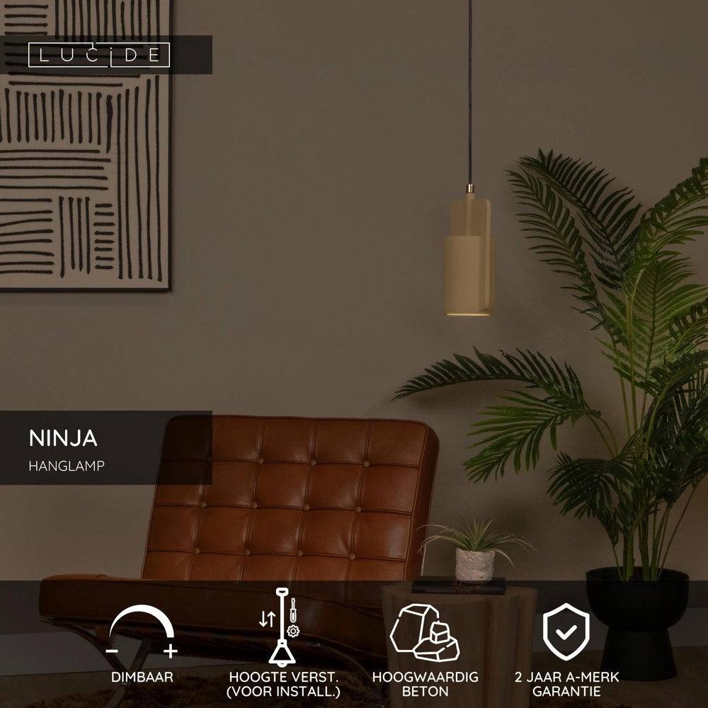 Design pendant lamp Ninja yellow Lucide 5411212441805