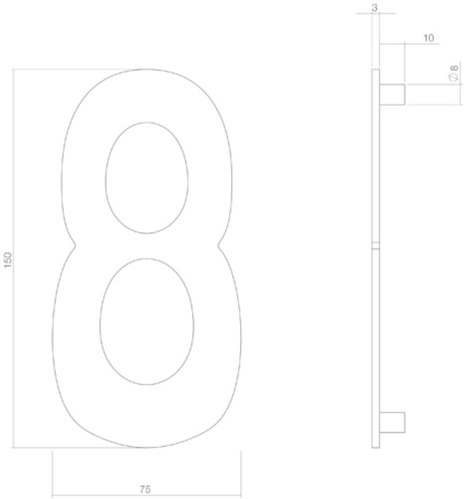 House number 8 Numbra black Intersteel 8714186400777