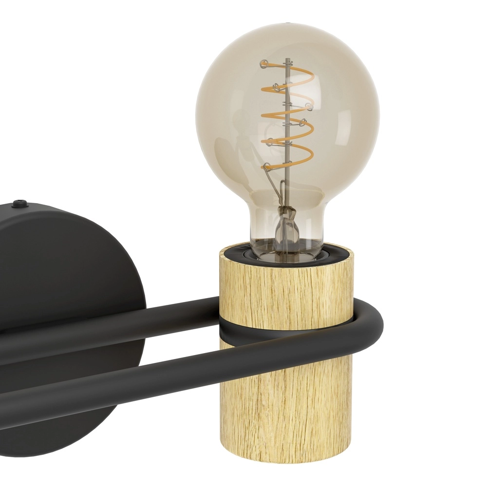 Wall lamp Chieveley with wood look - 1x E27 Eglo 9002759435424