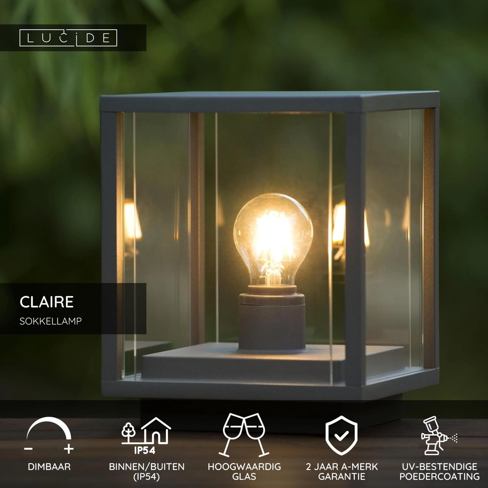 Pedestal lamp Claire for footings anthracite Lucide 5411212271501