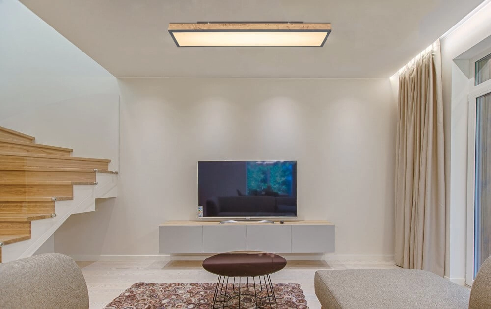 Wooden led ceiling light Doro 120x30cm Globo 9007371428014