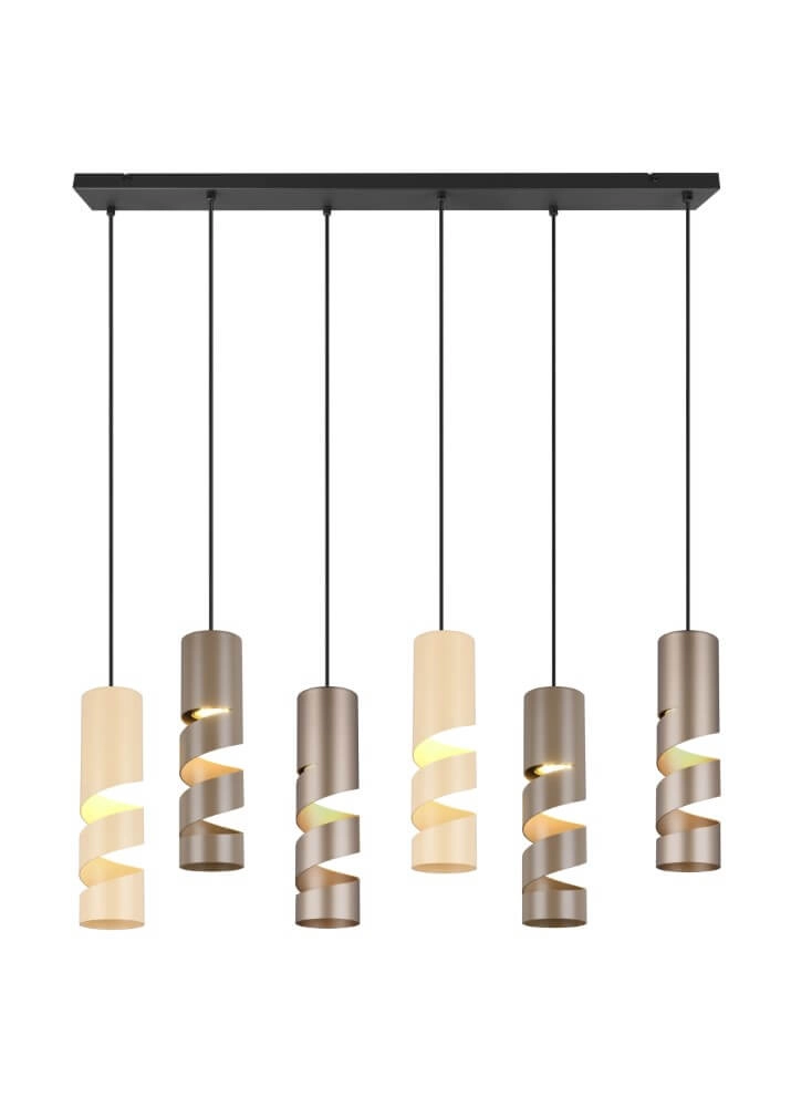6-light tube pendant lamp Stream brown tones Trio 4017807614039