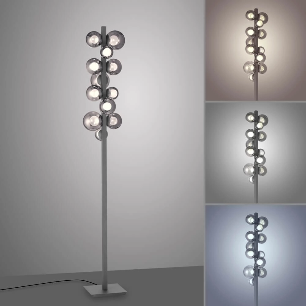 Gray floor lamp Pure Popup design Paul Neuhaus 4012248385647