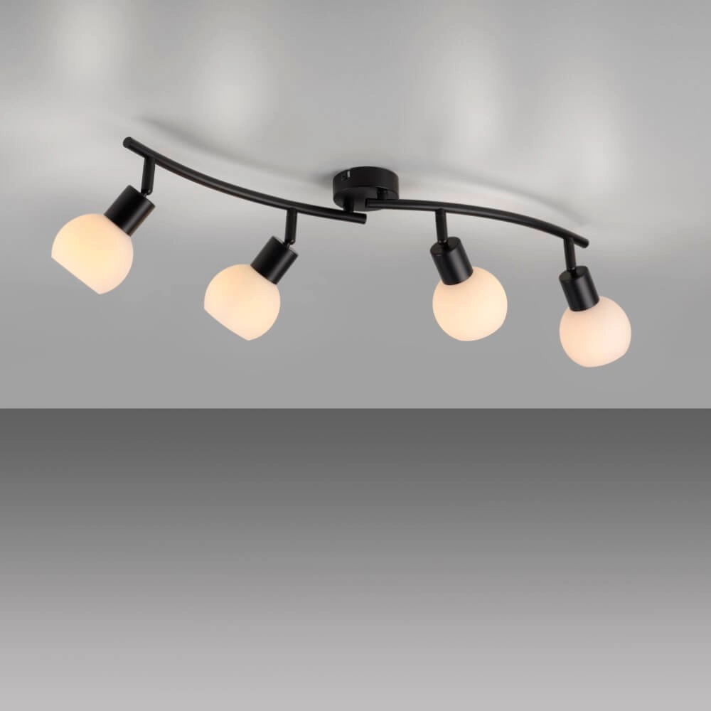 Black ceiling lamp Loki 4-light Just Light 4043689000790