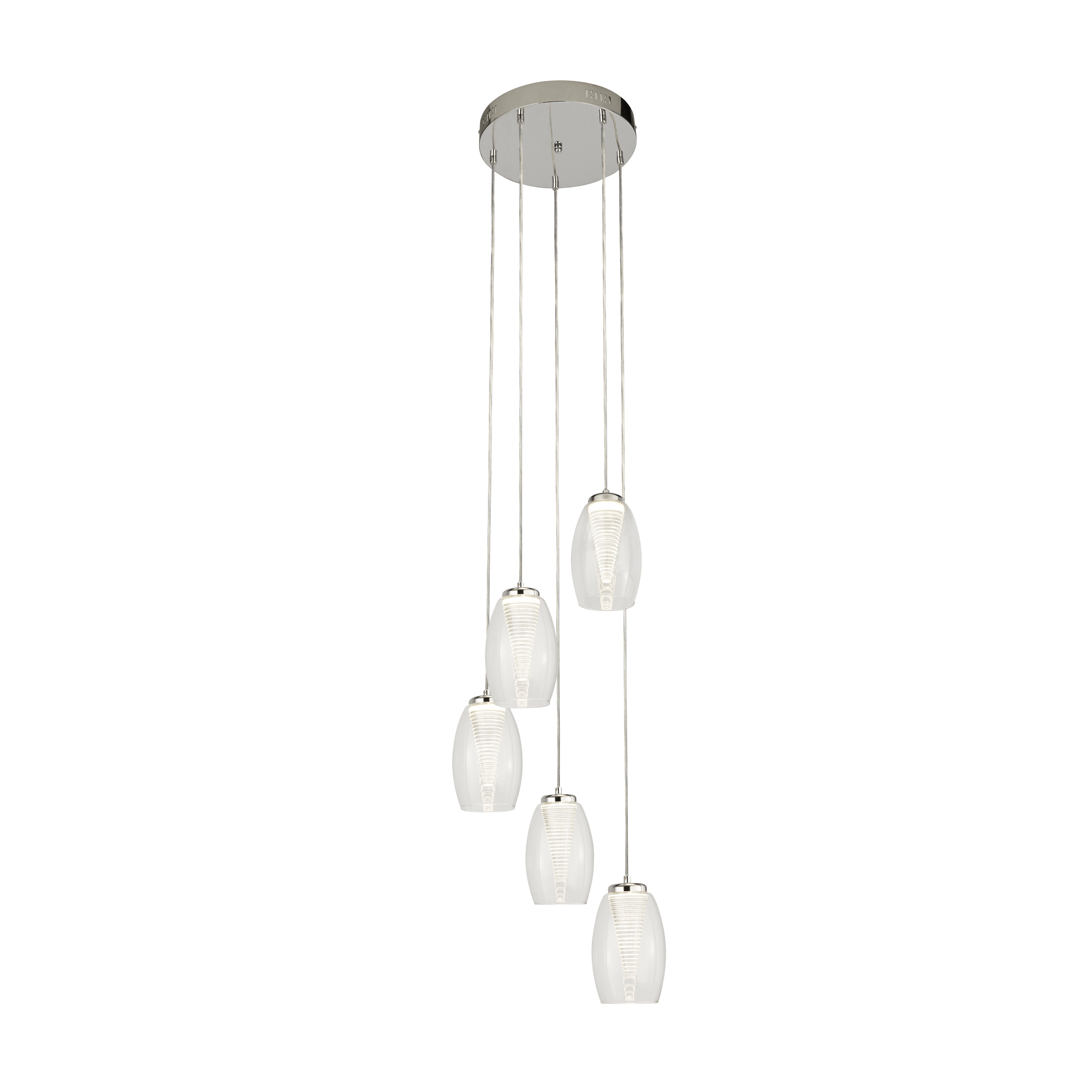 5-light vide pendant lamp Cyclone grey Searchlight 5053423174440