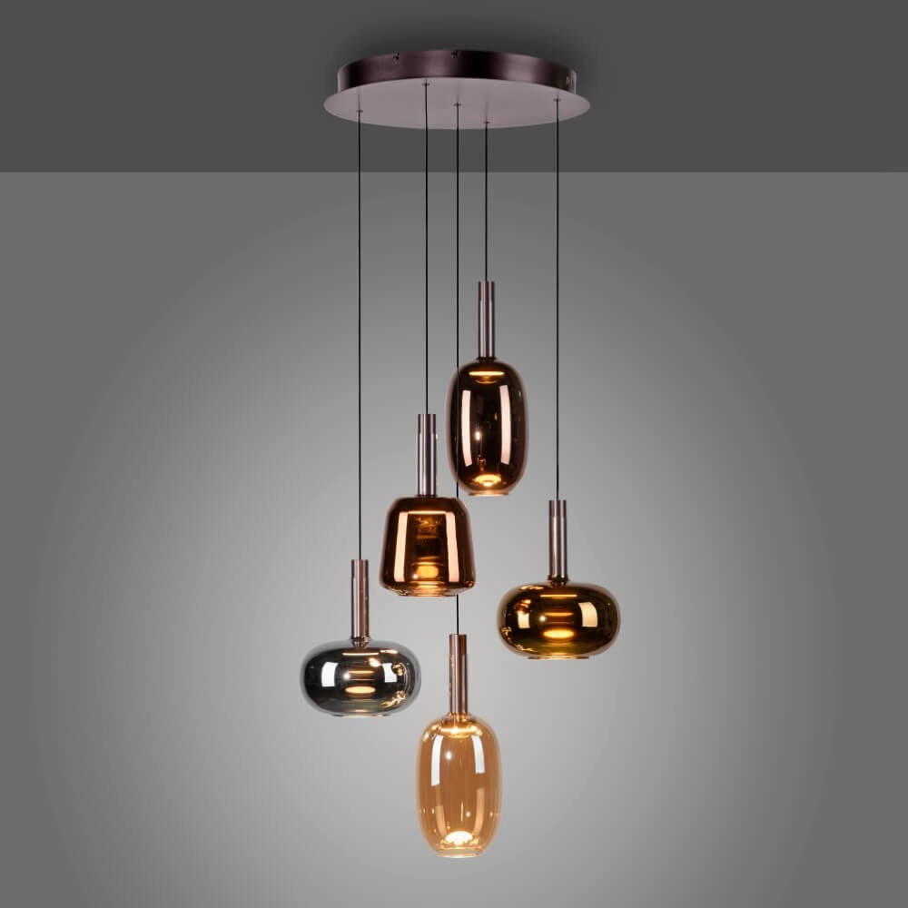 Cheerful hanging lamp Irides 6-light round Paul Neuhaus 4012248383681