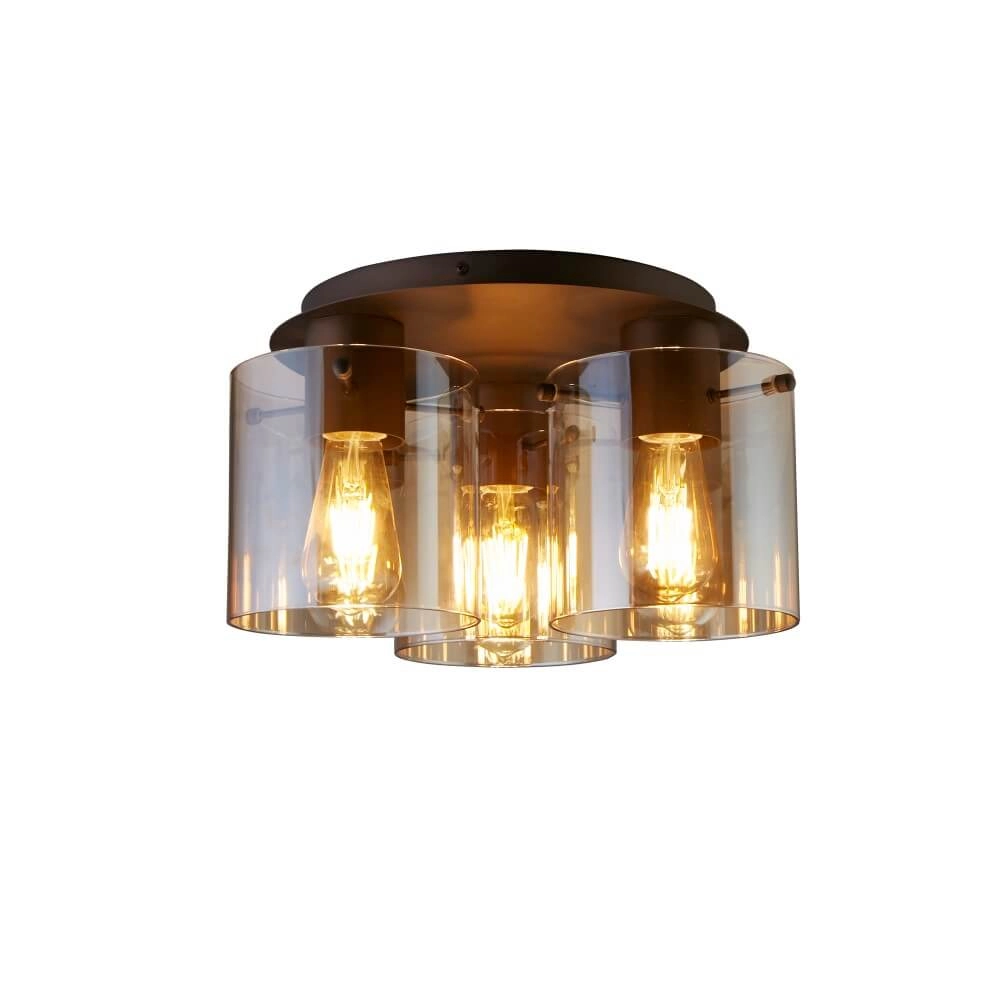 Ceiling lamp 3-lights Sweden Mocha Brown