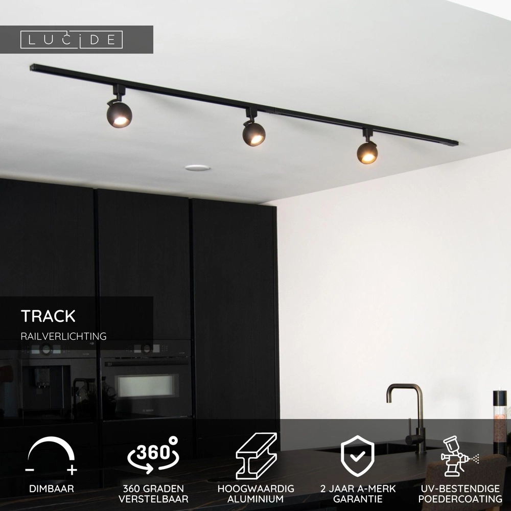 Rail spot Track Favori 1-phase black Lucide 5411212093349