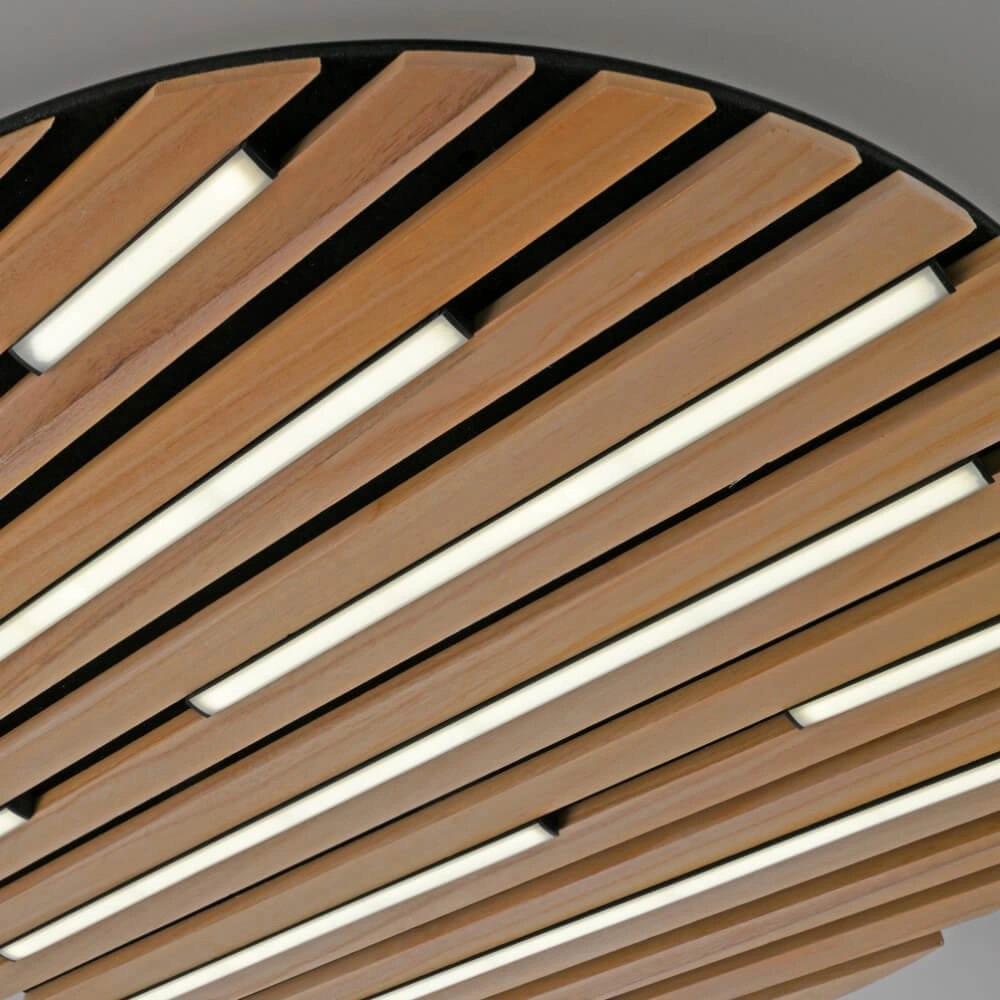 Round ceiling lamp Q-Akustik Ø 60cm wood Paul Neuhaus 4012248385364
