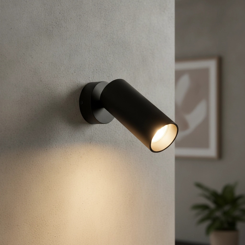 Wall spotlight Dexter Round Black
