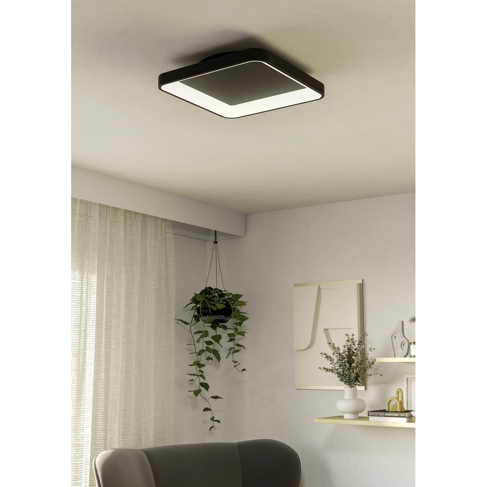 Sleek led ceiling light Loretello 35x35cm - black Eglo 9008606316397