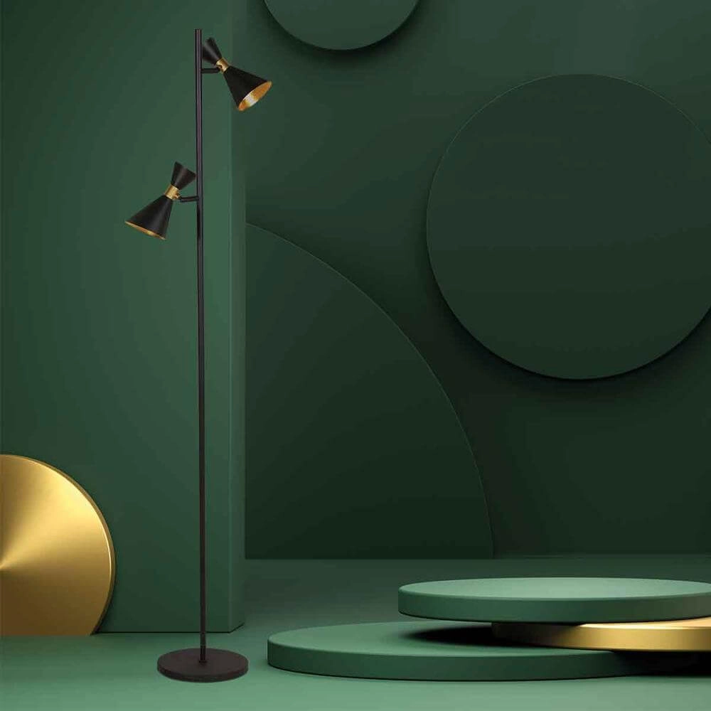 Design floor lamp Preto black with gold Steinhauer 8712746176315