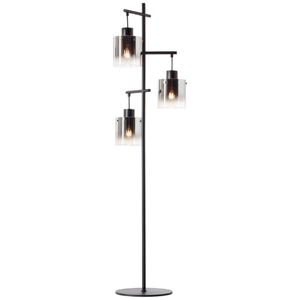 Black floor lamp Simonis 3-light Brilliant 4004353397813