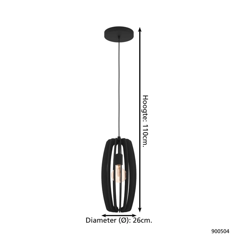 Black hanging lamp Bajazzara Ø 26cm Eglo 9008606244348