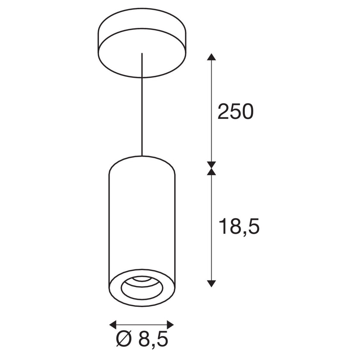 LED hanging lamp Numinos Pendel 8.5cm white SLV 4024163243971