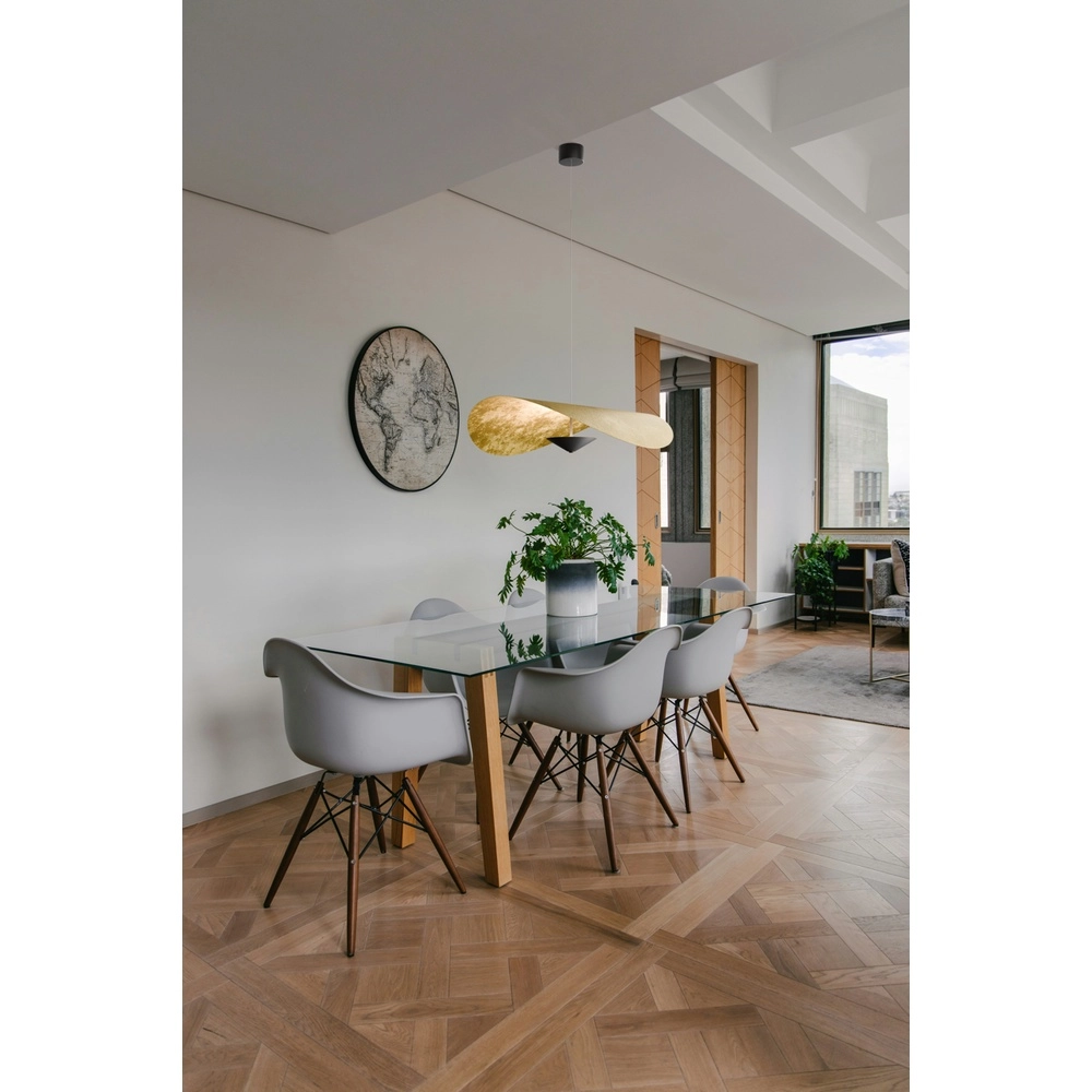 Ø 90cm LED pendant light Lente Gold leaf - with pulley Masterlight 8718121392189