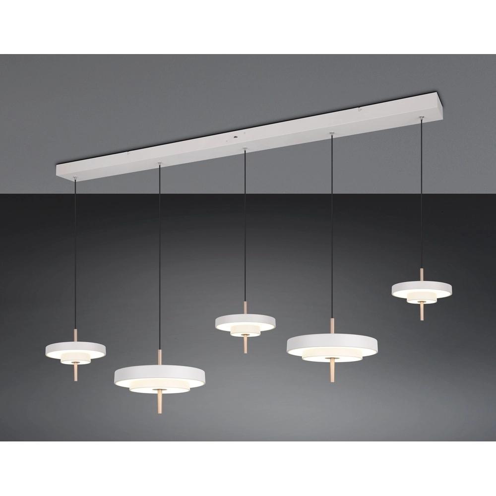 5-light pendant lamp Keaton white Trio 4017807655544
