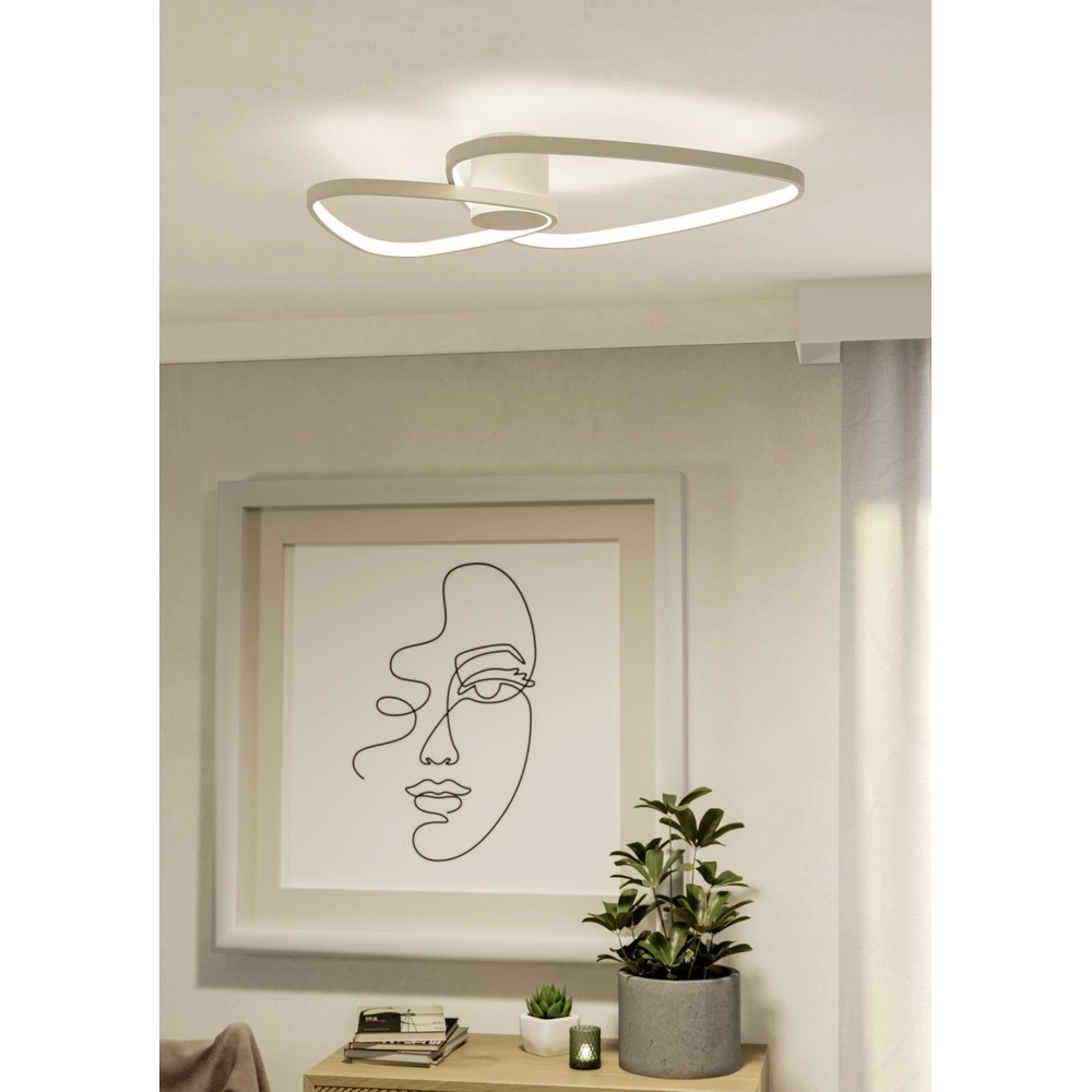 Modern ceiling lamp Leporano sand brown