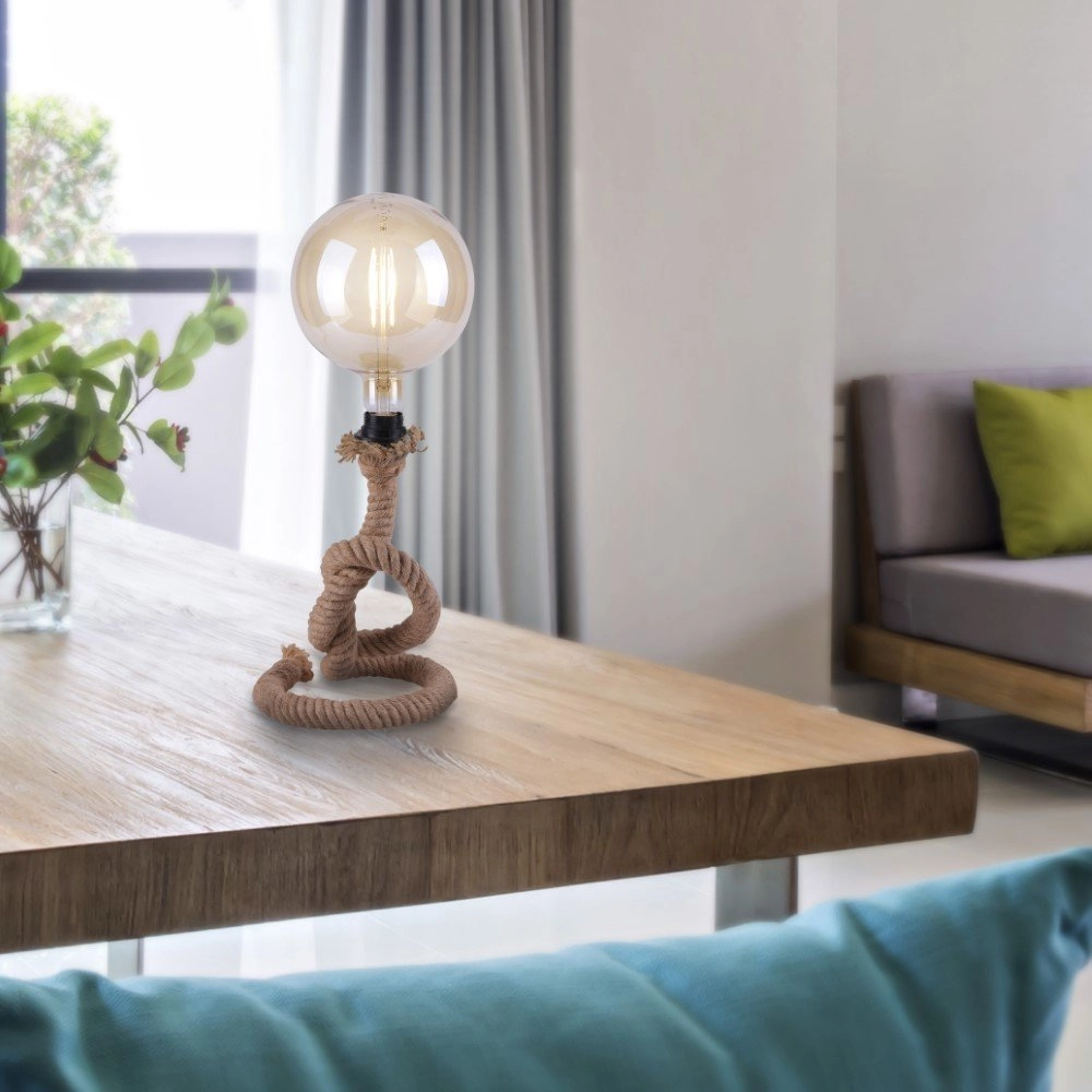 Table rope lamp Rope black with brown Just Light 4043689963101