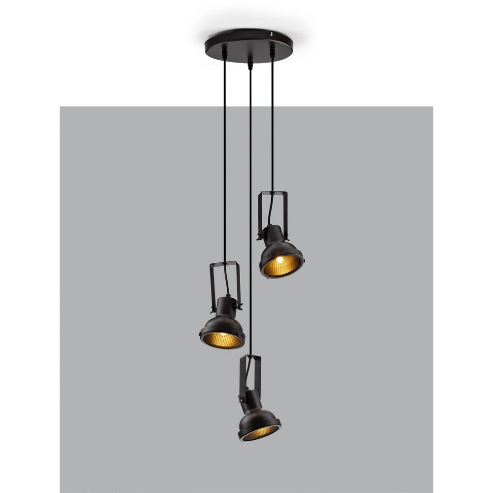 Pendant lamp Ruvi 3-light black