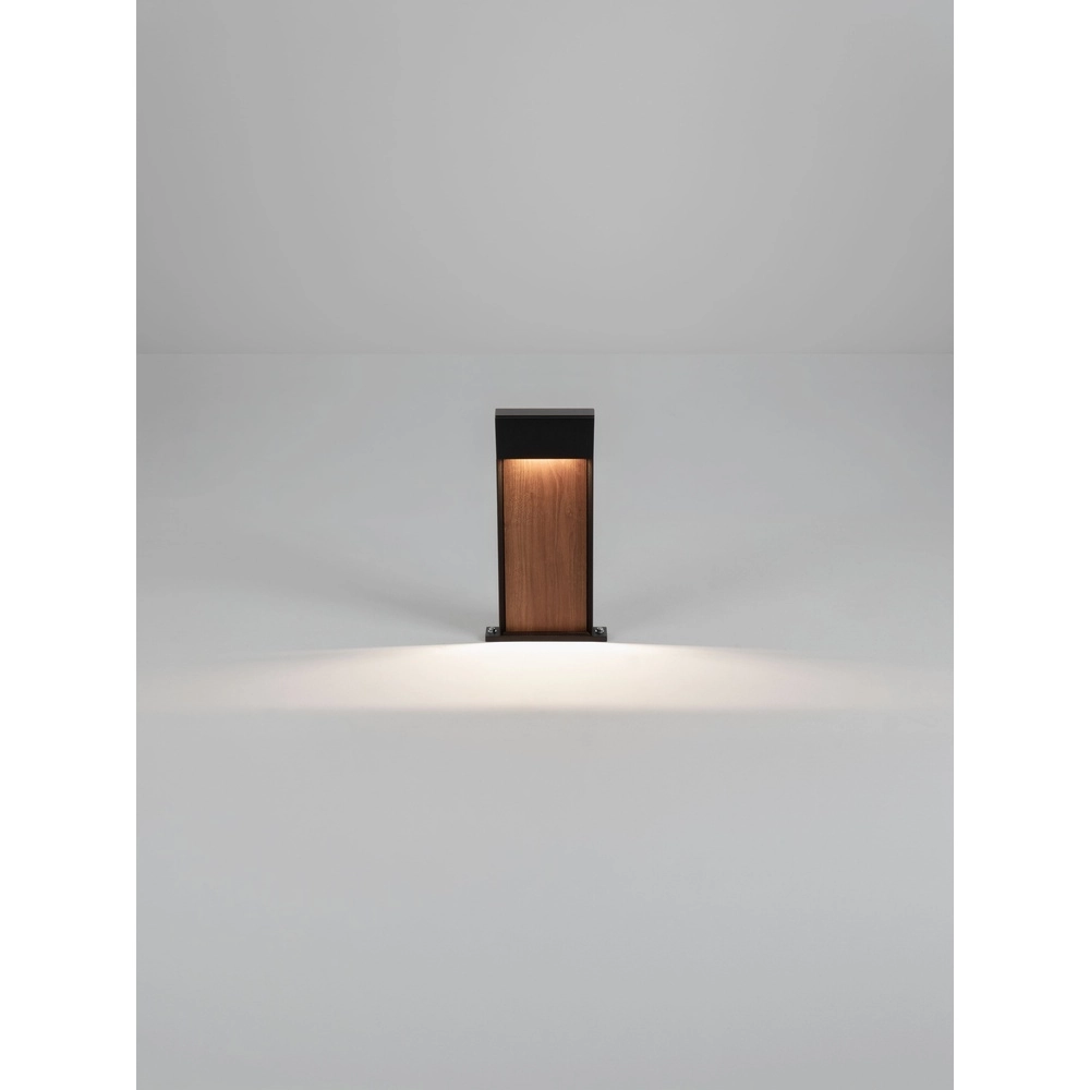 Design garden lamp Noray black with wood 40cm - 2700K Lyora 5212063504318