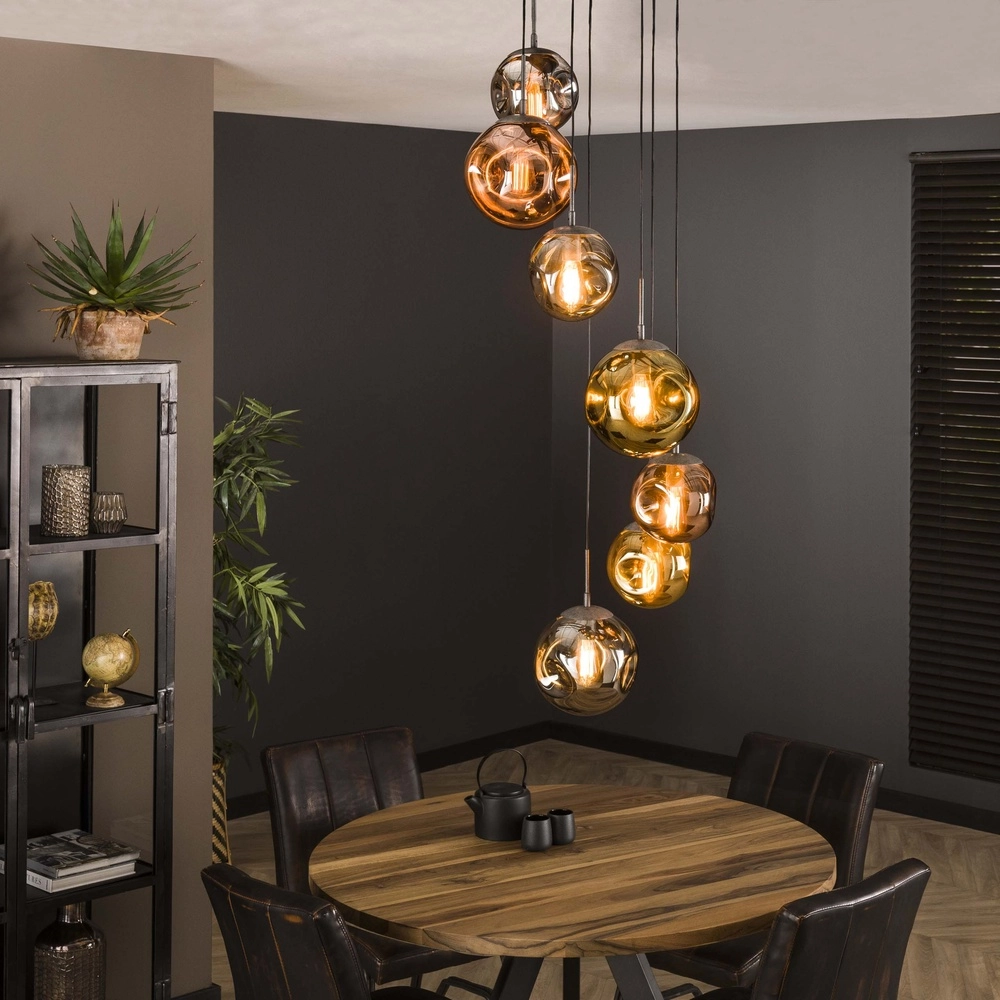 Vide pendant lamp Stellar 7 glass balls
