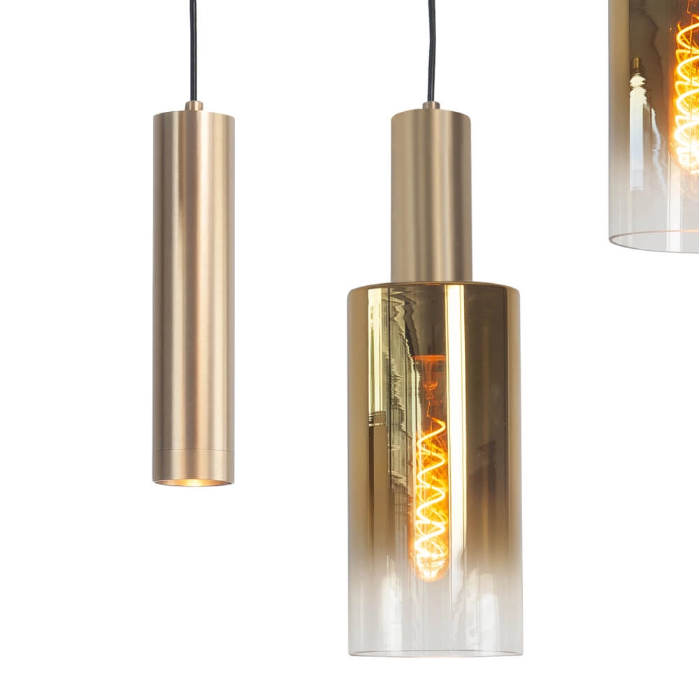Hanging lamp Perugia matt gold - 4x E27 - 3x GU10 Highlight 8718379046995